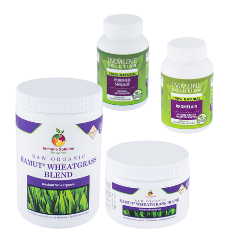 The Optimal Digestive Pack:  Bromelain,  Shilajit, Small Raw Organic Kamut Wheatgrass Blend - $5 off