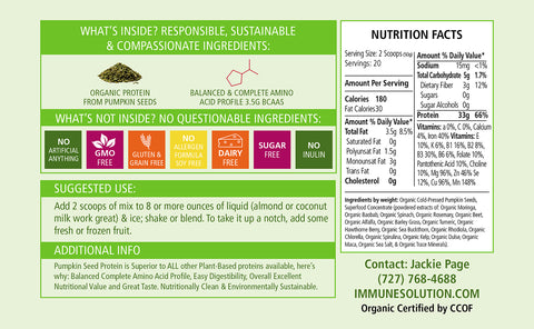 Organic Pumpkin Seed Protein Powder (with Superfoods!)